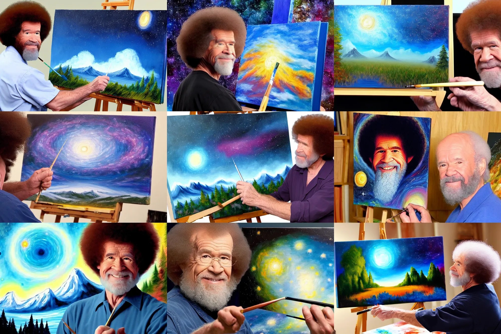 Real Picture of Bob Ross painting the whole universe Stable Diffusion OpenArt