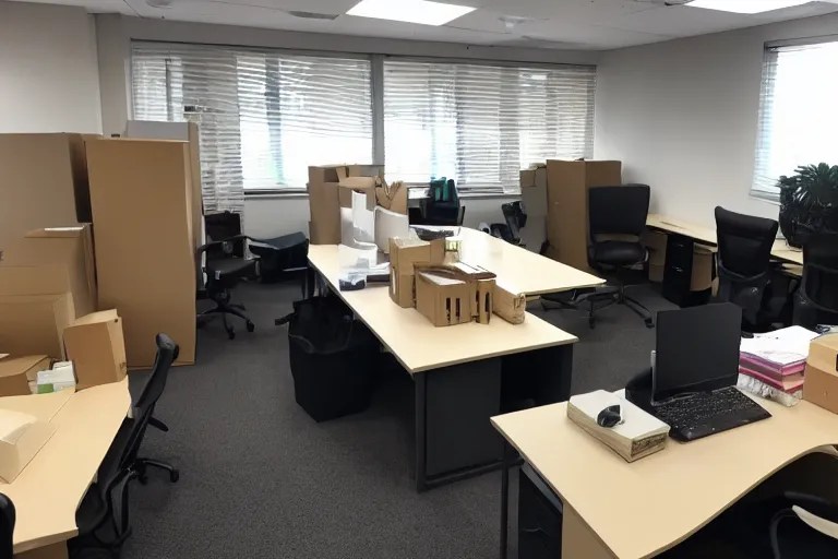 office space packed up for move out Stable Diffusion OpenArt