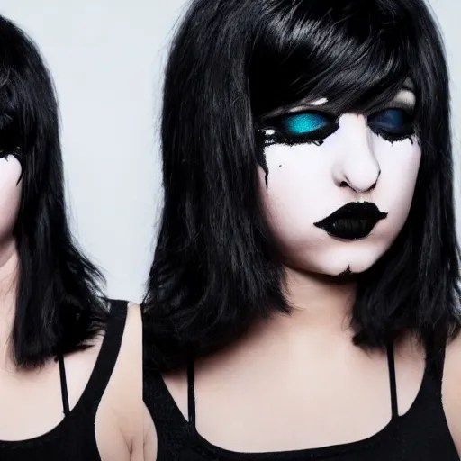 emo trump, photo realistic, black hair covering one Stable Diffusion