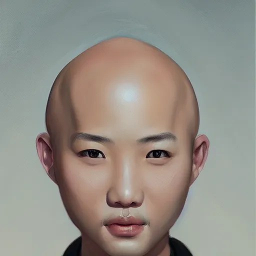 bald chinese boy, oil painting, artgerm, portrait, Stable Diffusion