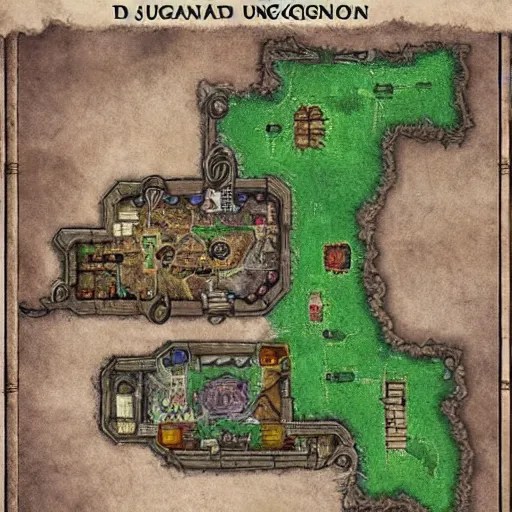 d&d underground megadungeon map Stable Diffusion