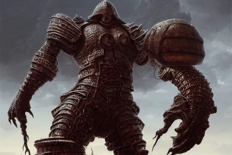 ultrarealistic massive giant iron golem, large metal Stable Diffusion