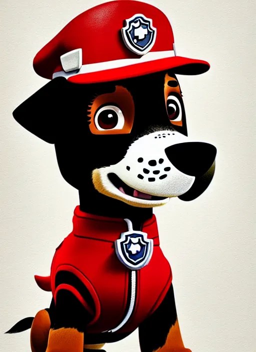 highly detailed closeup of chase from paw patrol, Stable Diffusion
