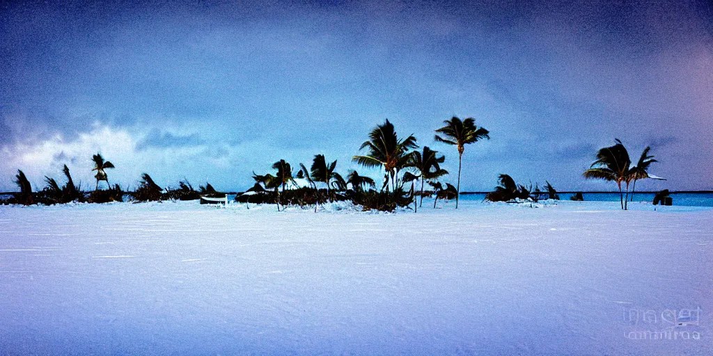 bahamas in the snow, photograph, Stable Diffusion OpenArt