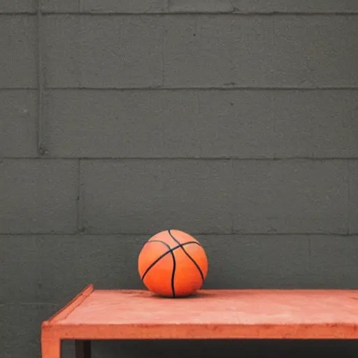a basketball made out of colorful glazed terracotta on Stable