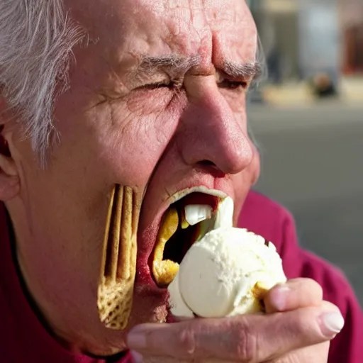 angry old man eating ice cream Stable Diffusion