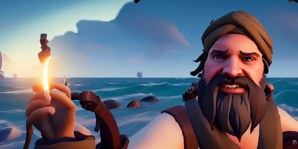 selfie of a sea of thieves character, sea of thieves Stable Diffusion