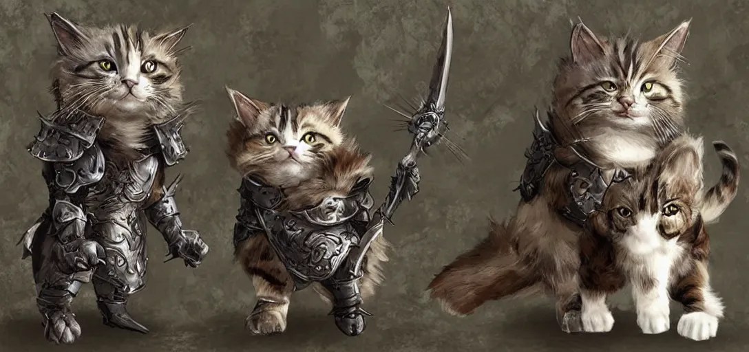 cute cats wearing dark souls style armor Stable Diffusion OpenArt