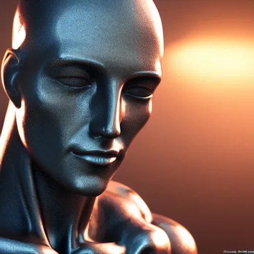 portrait of anatomy gold statue reflect chrome, 8 k Stable Diffusion