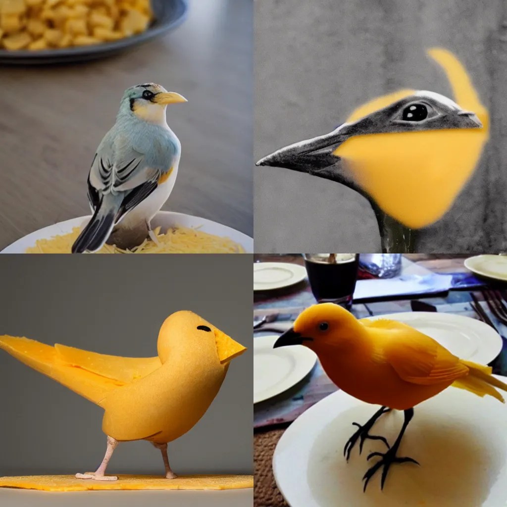 Photo of a bird made of cheese Stable Diffusion OpenArt