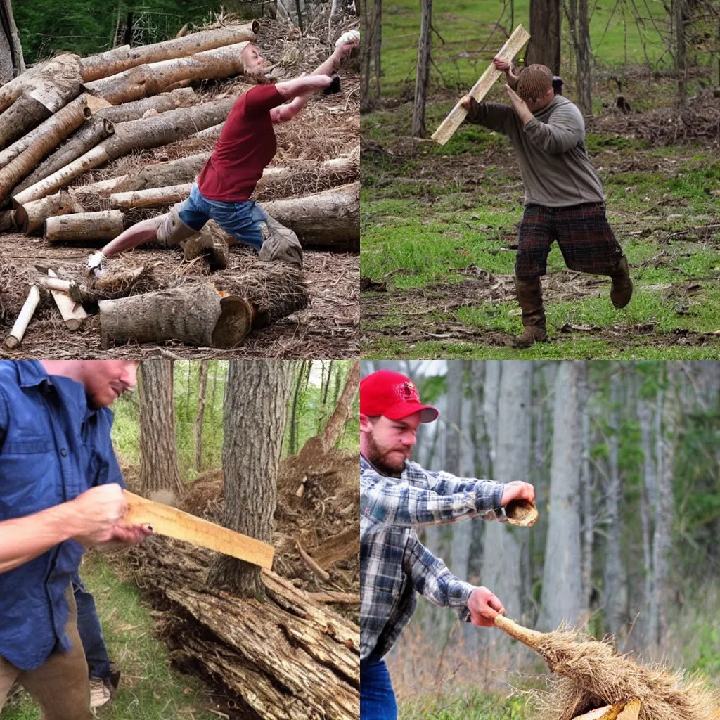 wood chuck chucking wood Stable Diffusion OpenArt