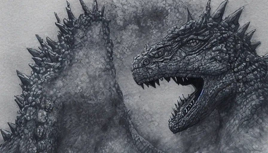 a realistic godzilla portrait Stable Diffusion