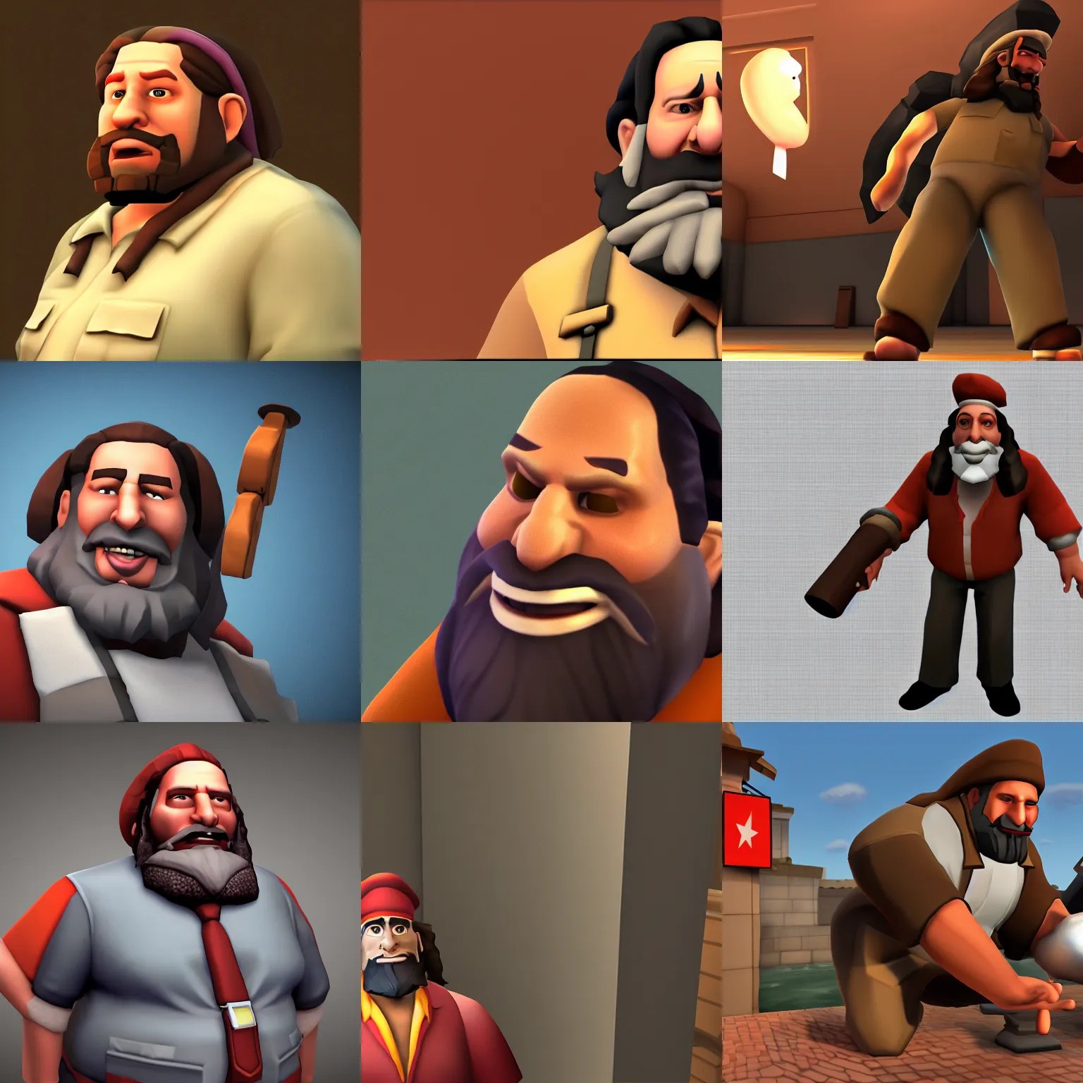 richard stallman in team fortress 2, sfm render Stable Diffusion