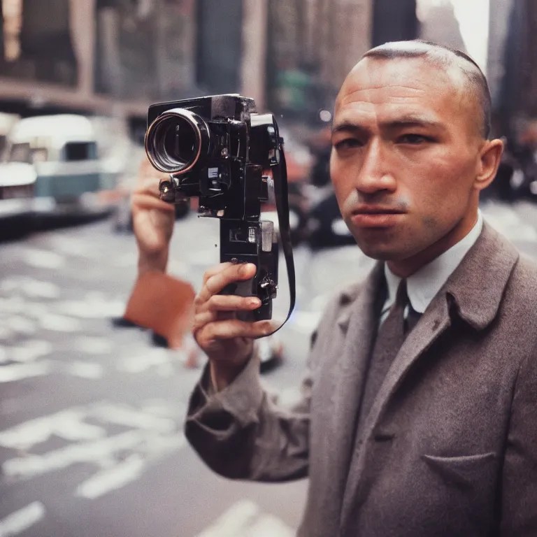 street photography selfie with a camera by vivian Stable Diffusion