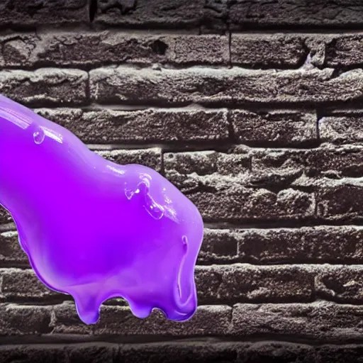 photo of purple translucent slime coming out of a Stable Diffusion