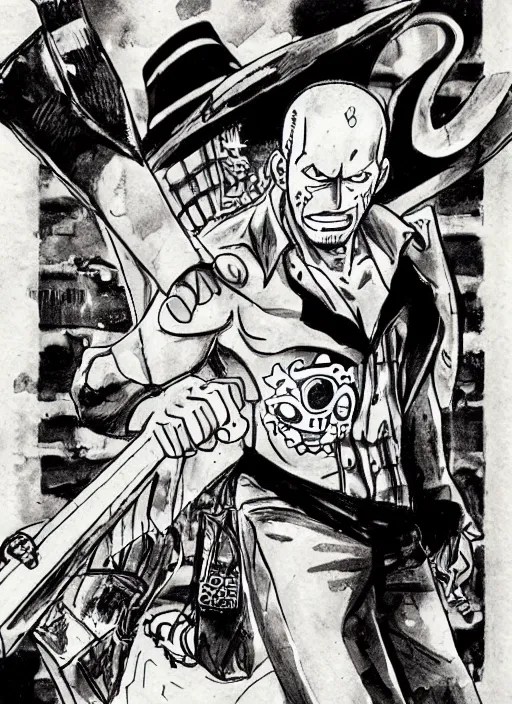 jason statham as character in one piece manga, sketch Stable Diffusion