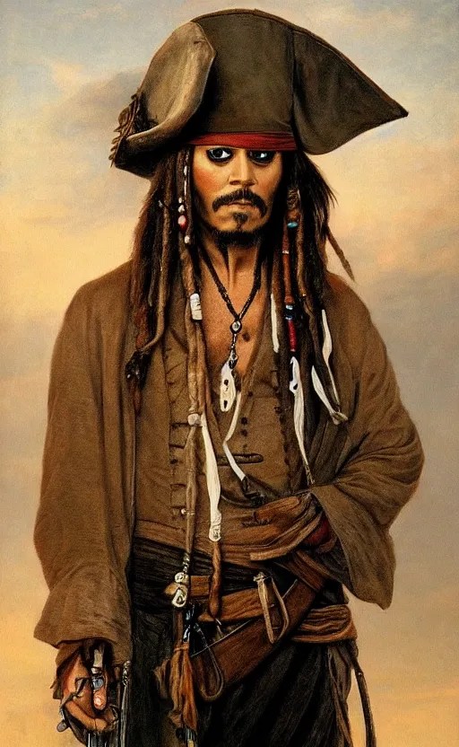 a beautiful painting of jack sparrow by caspar david Stable Diffusion