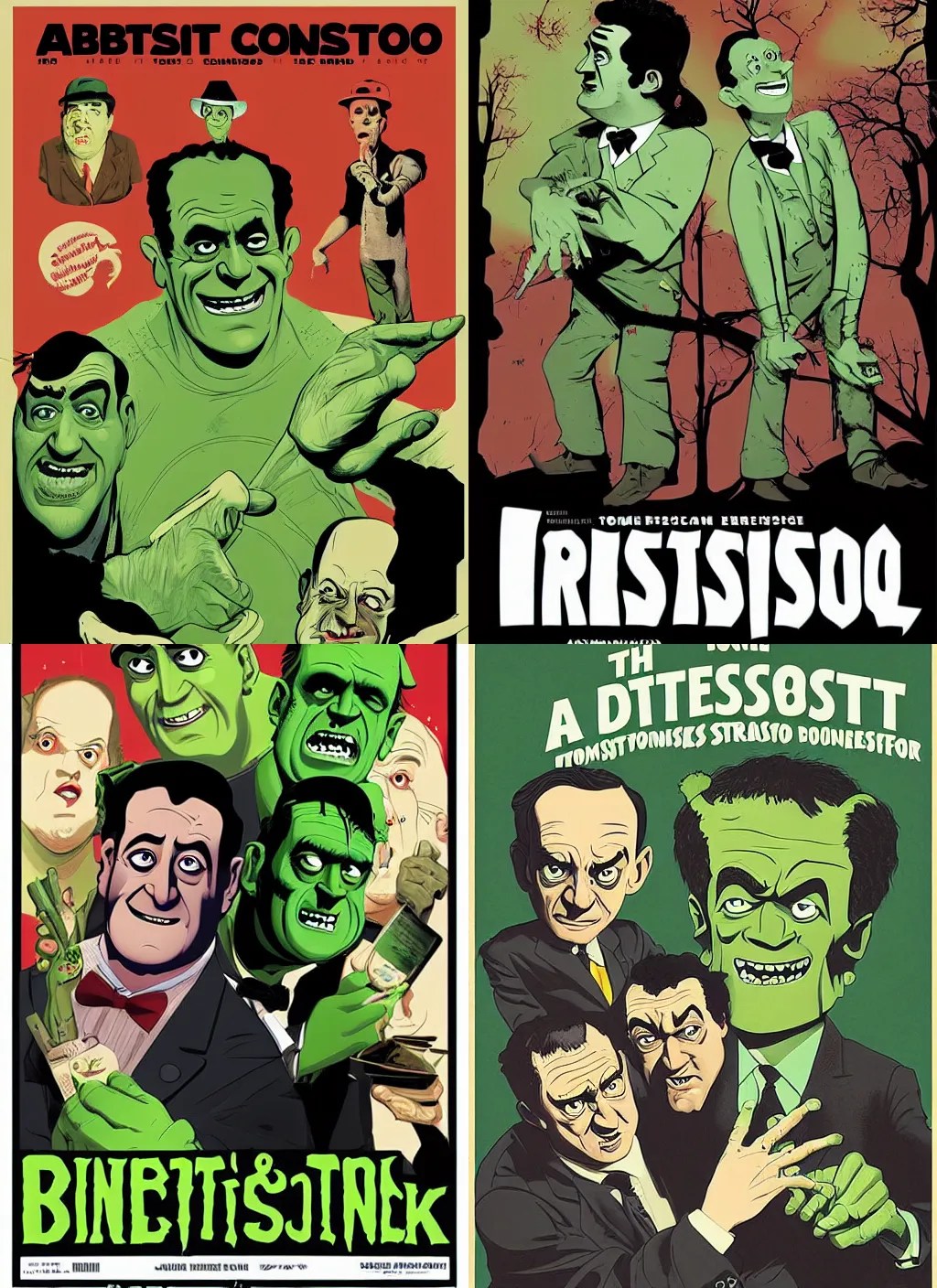 Abbott and Costello Meet Frankenstein movie poster Stable Diffusion