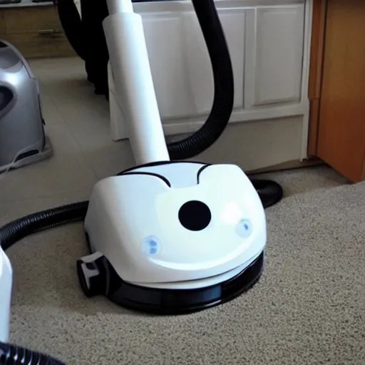 An anthropomorphic vacuum cleaner with googly eyes Stable Diffusion