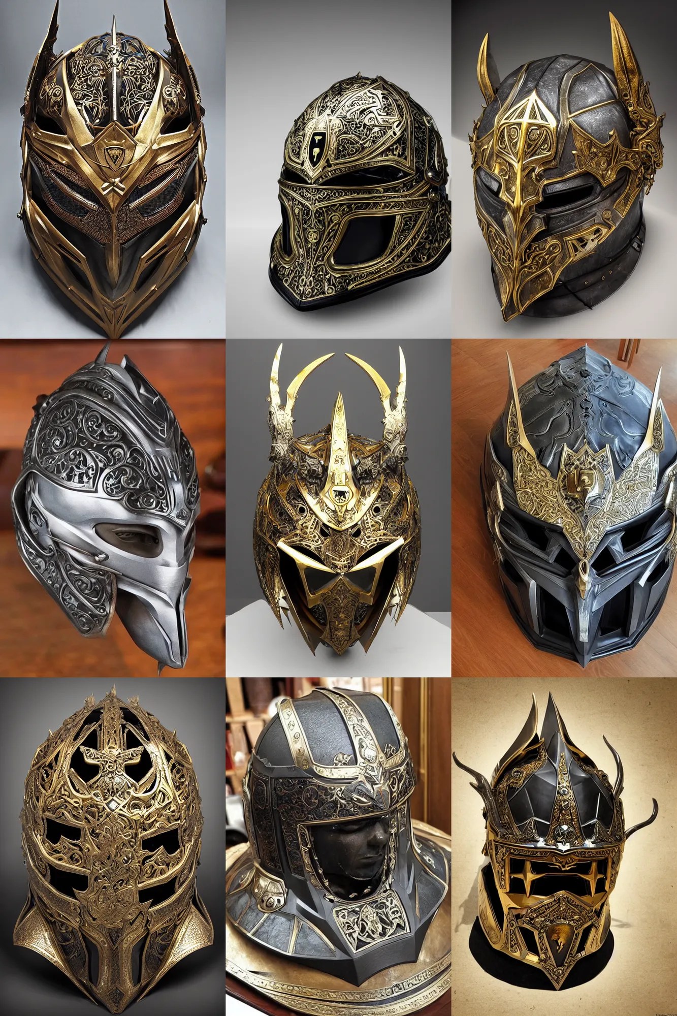 elegant ornate powerful medieval fantasy helmet in the Stable Diffusion