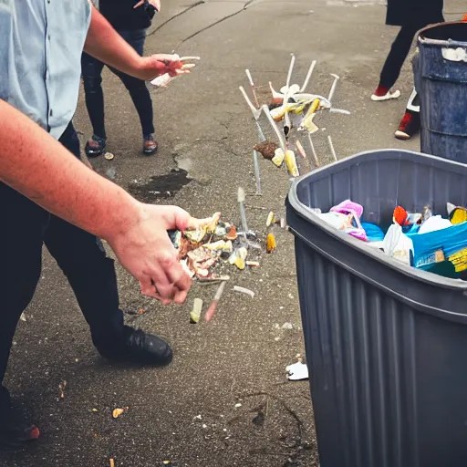 A photo of a guy throwing out a bunch of forks into a Stable Diffusion OpenArt