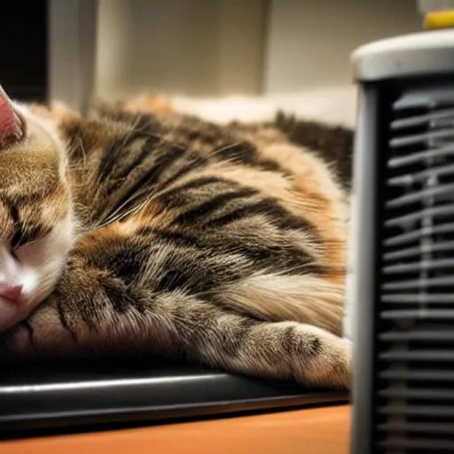a cat sleeping near a heater Stable Diffusion OpenArt