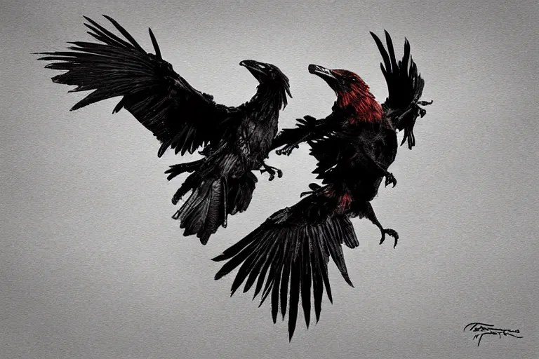 fire ravens eating the moon, digital art Stable Diffusion OpenArt
