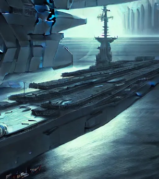 cyberpunk aircraft carrier cargo ship strongly | Stable Diffusion