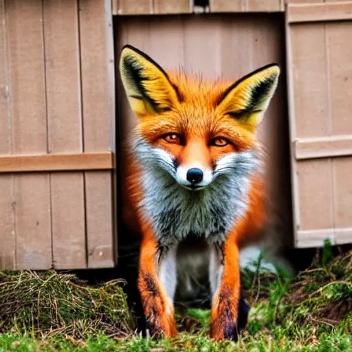 a fox guarding a hen house Stable Diffusion OpenArt