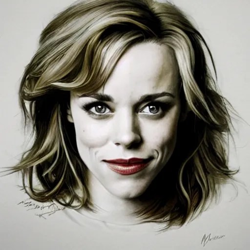 beautiful portrait of Rachel McAdams by Mad Dog Jones Stable