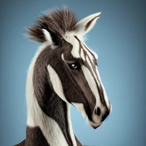 Rare mythical creature horse, having zebra body and Stable Diffusion