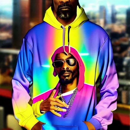 Snoop Dogg wearing vibrant a vibrant all over print Stable Diffusion