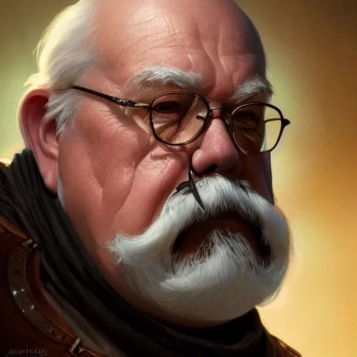 Wilfred Brimley, closeup, D&D, fantasy, intricate, Stable Diffusion