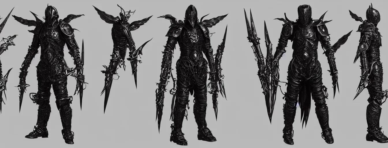 hell knight templar thorn armor suit humanoid Stable Diffusion