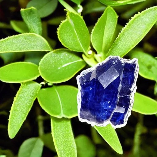 a plant growing cut sapphire gemstones instead of fruit Stable