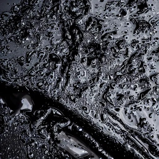 mysterious black slime, black gooey liquid leaking out Stable