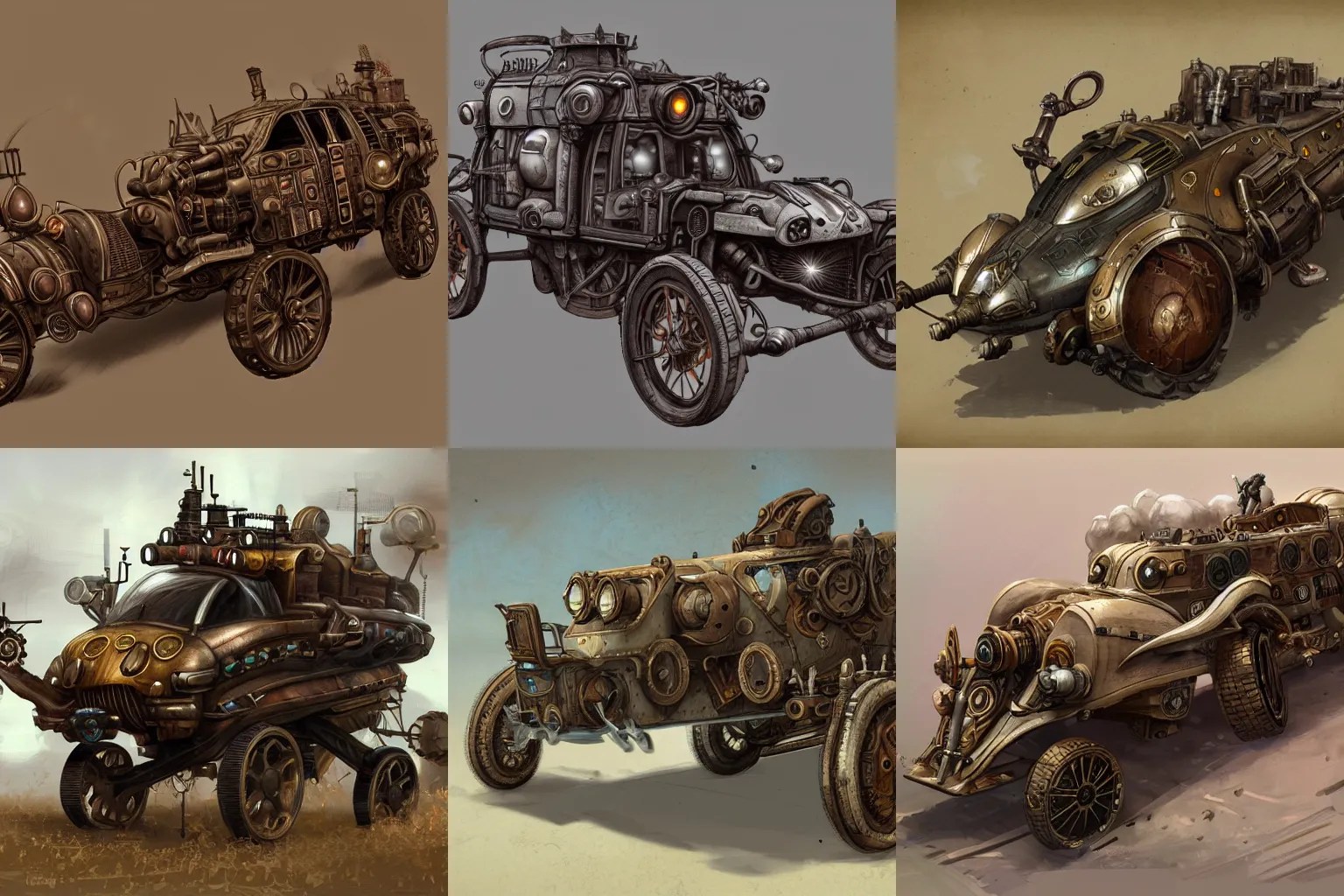 a concept art of a vehicle, steampunk, artstation Stable Diffusion