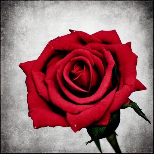 album cover of a indie rock band, red rose, album Stable Diffusion