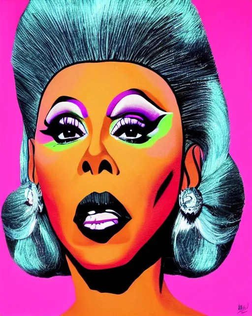 pop art of of drag queen rupaul, portrait,, perfect Stable Diffusion