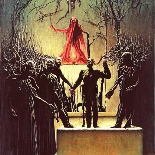 Painting of the inauguration of Frankenstein by Norman Stable