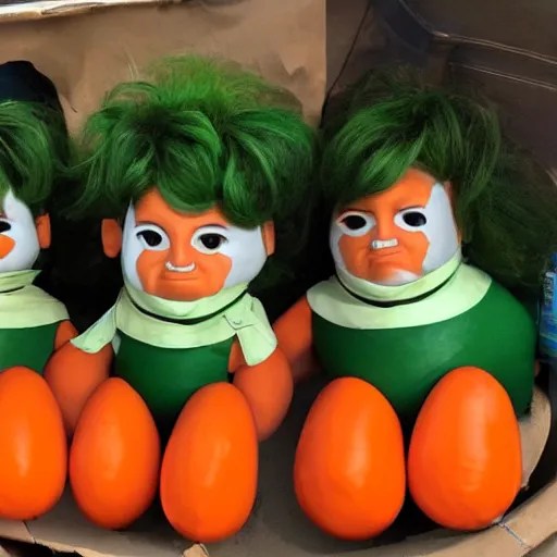 Oompa Loompas with orange skin and dark green hair Stable Diffusion