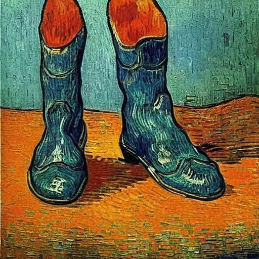 Van Gogh’s painting of a pair of old boots Stable Diffusion
