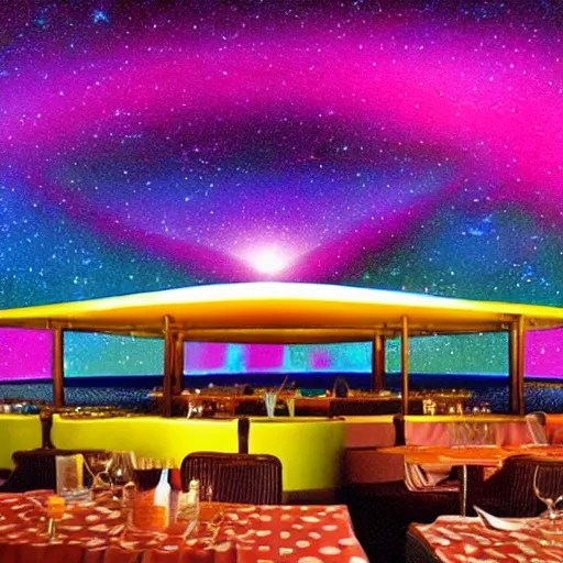 the restaurant at the end of the universe, vivid Stable Diffusion OpenArt