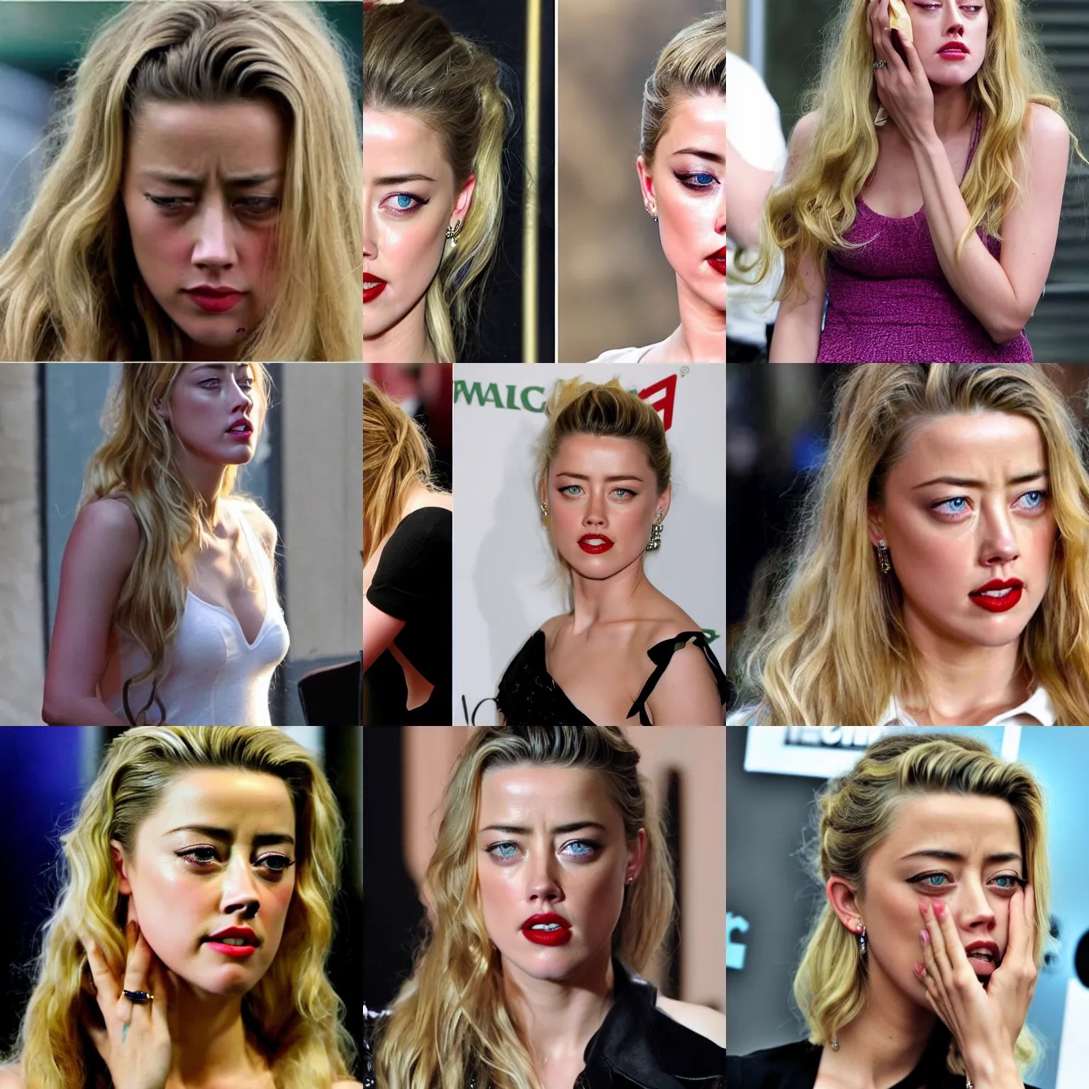 amber heard crying without tears, terrible actress, Stable Diffusion