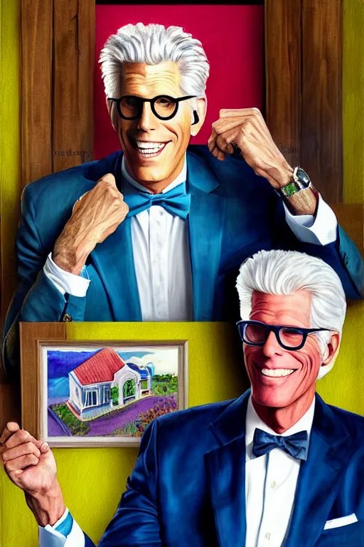 a painting of ted danson in the good place, art by Stable Diffusion