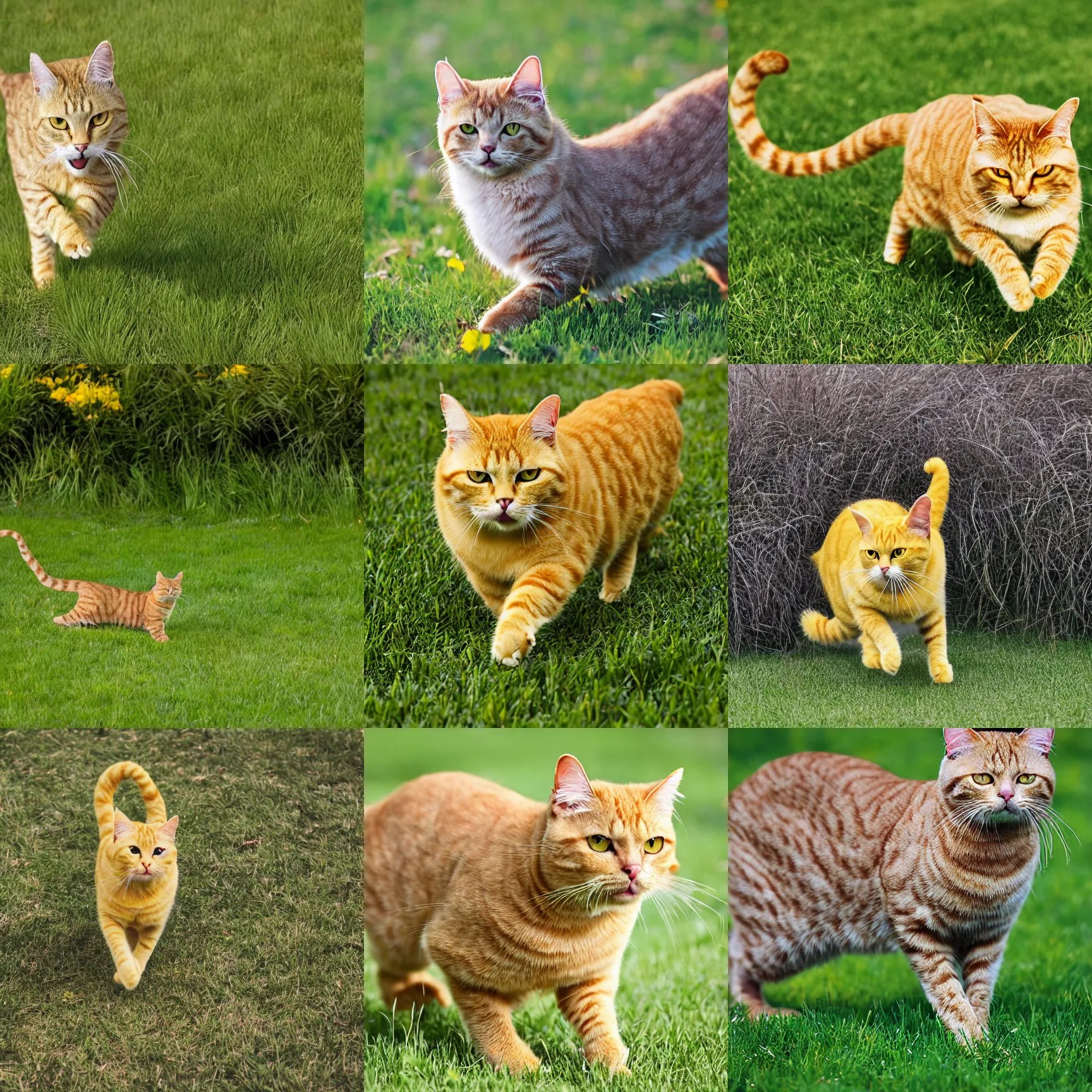 a very yellow cat walking on grass Stable Diffusion OpenArt