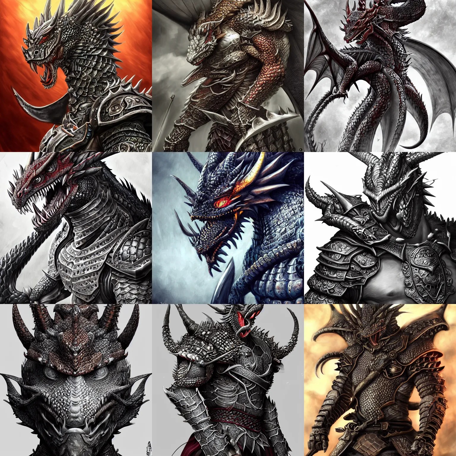 realistic detailed semirealism dragon man wearing Stable Diffusion