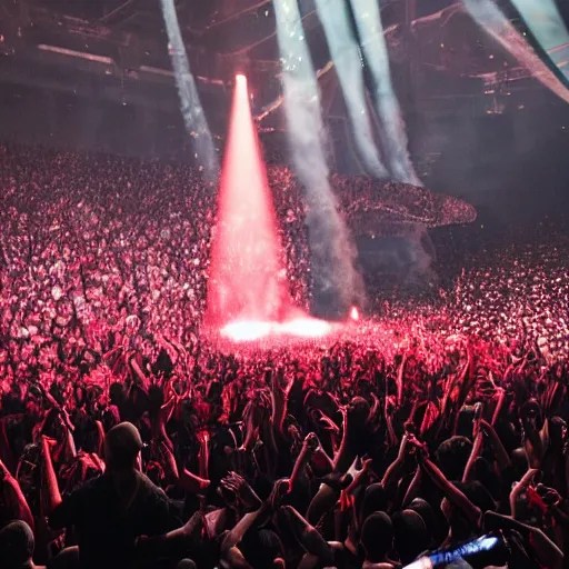 heavy metal concert in purgatory, mosh pit full of Stable Diffusion