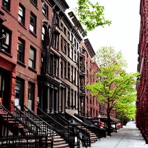 nyc upper west side city street, brownstones, Stable Diffusion OpenArt