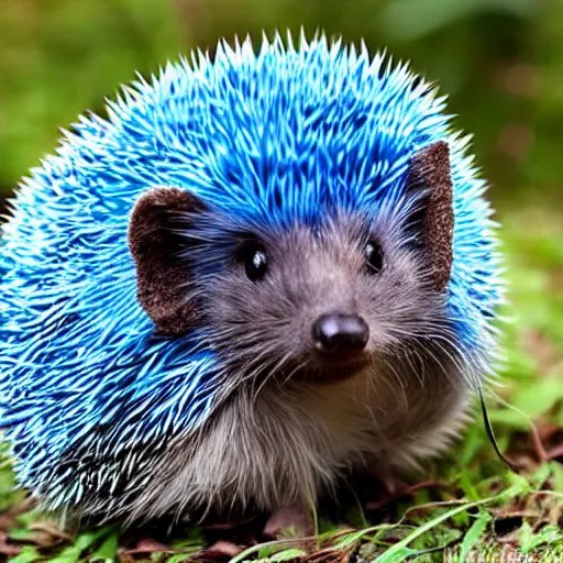 photo of a real blue hedgehog Stable Diffusion